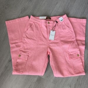NWT Judy Blue Pink Cargo Pants